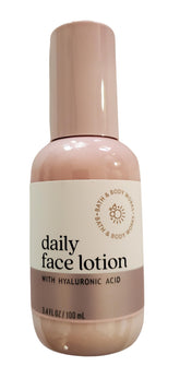 Bath & Body Works Daily Face Lotion with Hyaluronic Acid bottle delivering lightweight hydration.