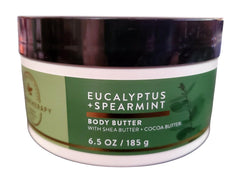 Bath & Body Works Eucalyptus Spearmint butter bottle demonstrates daily moisture support.