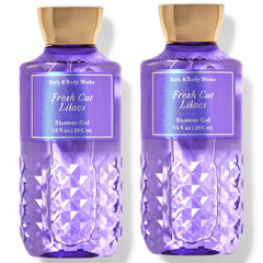Bath and Body Works Fresh Cut Lilacs 2-pack front view showcasing two bottles and a refreshing scent profile