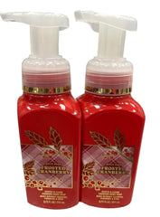 Bath & Body Works Frosted Cranberry bottle artwork variation, seasonal color changes