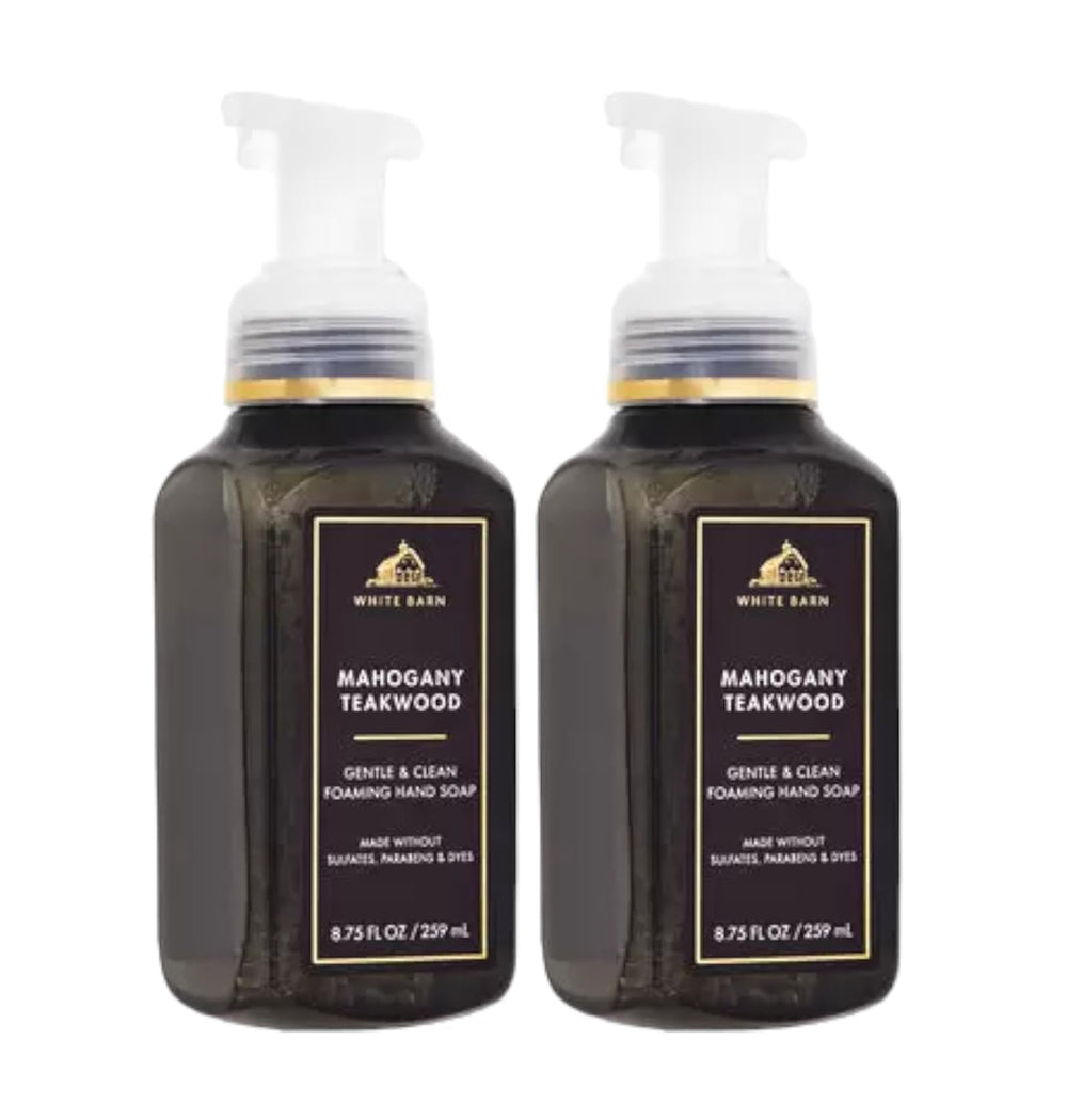 Bath & Body Works Gentle Foaming Hand Soap Mahogany Teakwood bottle delivering rich foam and skin-softening care