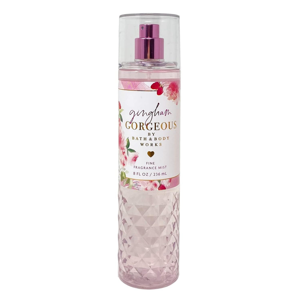 Bath & Body Works Gingham Gorgeous spray bottle with pump for light fragrance and aloe hydration.