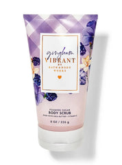 Bath & Body Works Gingham Vibrant body scrub showing creamy lather and gentle exfoliation for radiant skin.