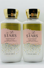Bath & Body Works In The Stars 2-pack pack shot highlights paraben-free, dermatologist-tested hydration.