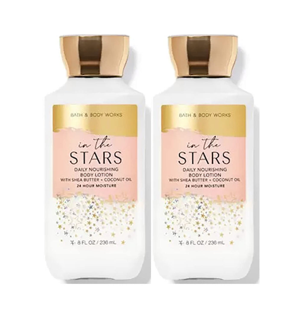 Bath & Body Works Into The Stars lotion set displayed with fast-absorbing moisture for soft, nourished skin.