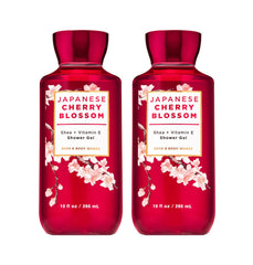 Bath & Body Works Japanese Cherry Blossom shower gel two-pack bottle offers moisturizing cleanse.