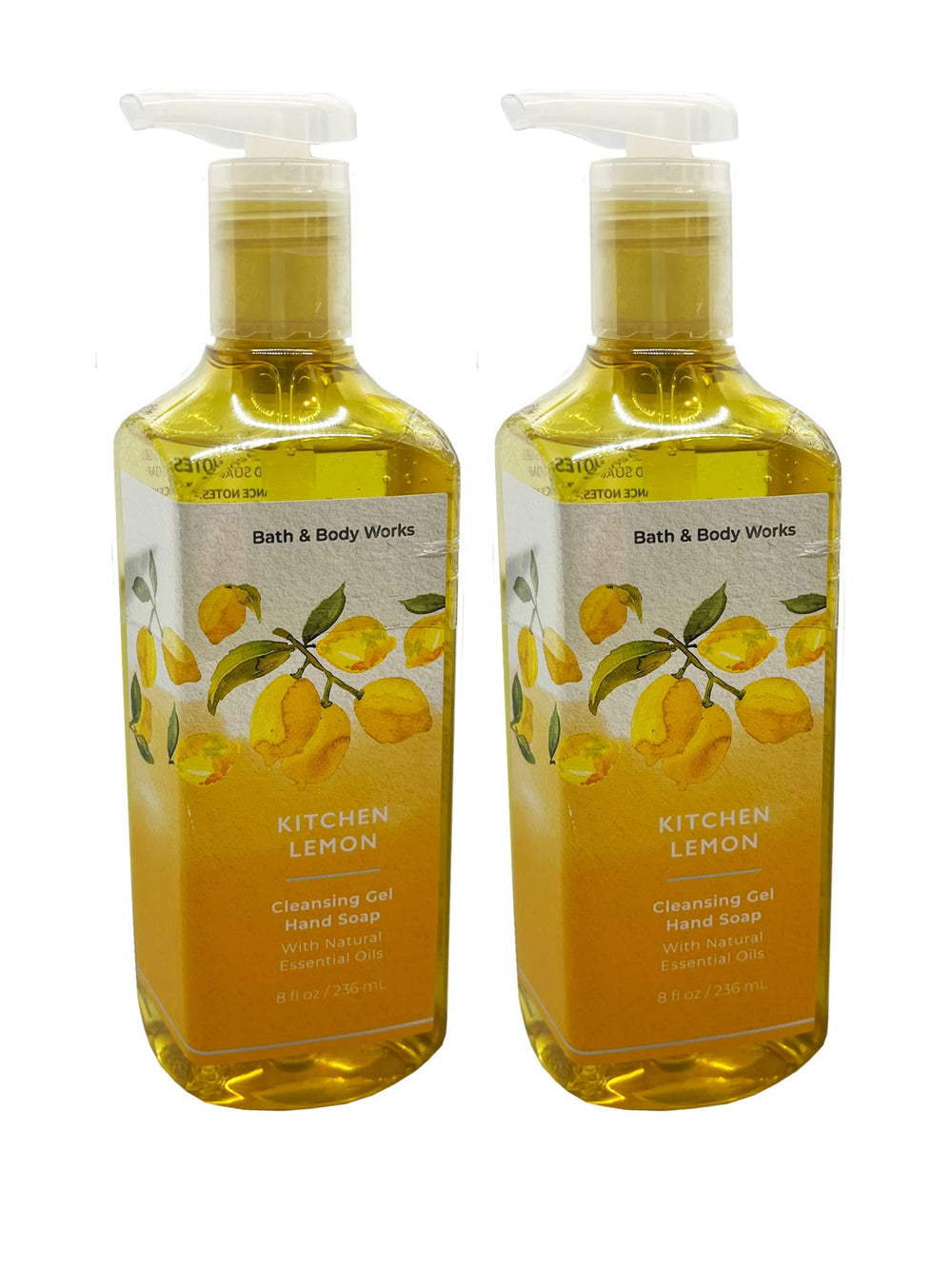 Bath and Body Works Kitchen Lemon hand soap 2-pack, front view, foaming cleanser for quick kitchen hand washing