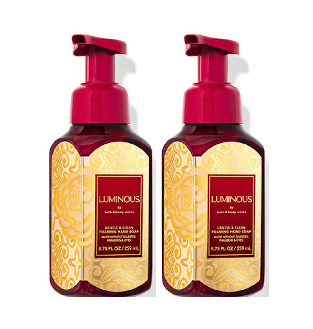 Bath and Body Works Luminous Foaming Hand Soap bottle delivers gentle cleansing for soft hands.