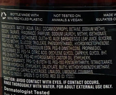 Bath and Body Works Men's Bourbon 3-in-1 label highlights branding and seasonal packaging