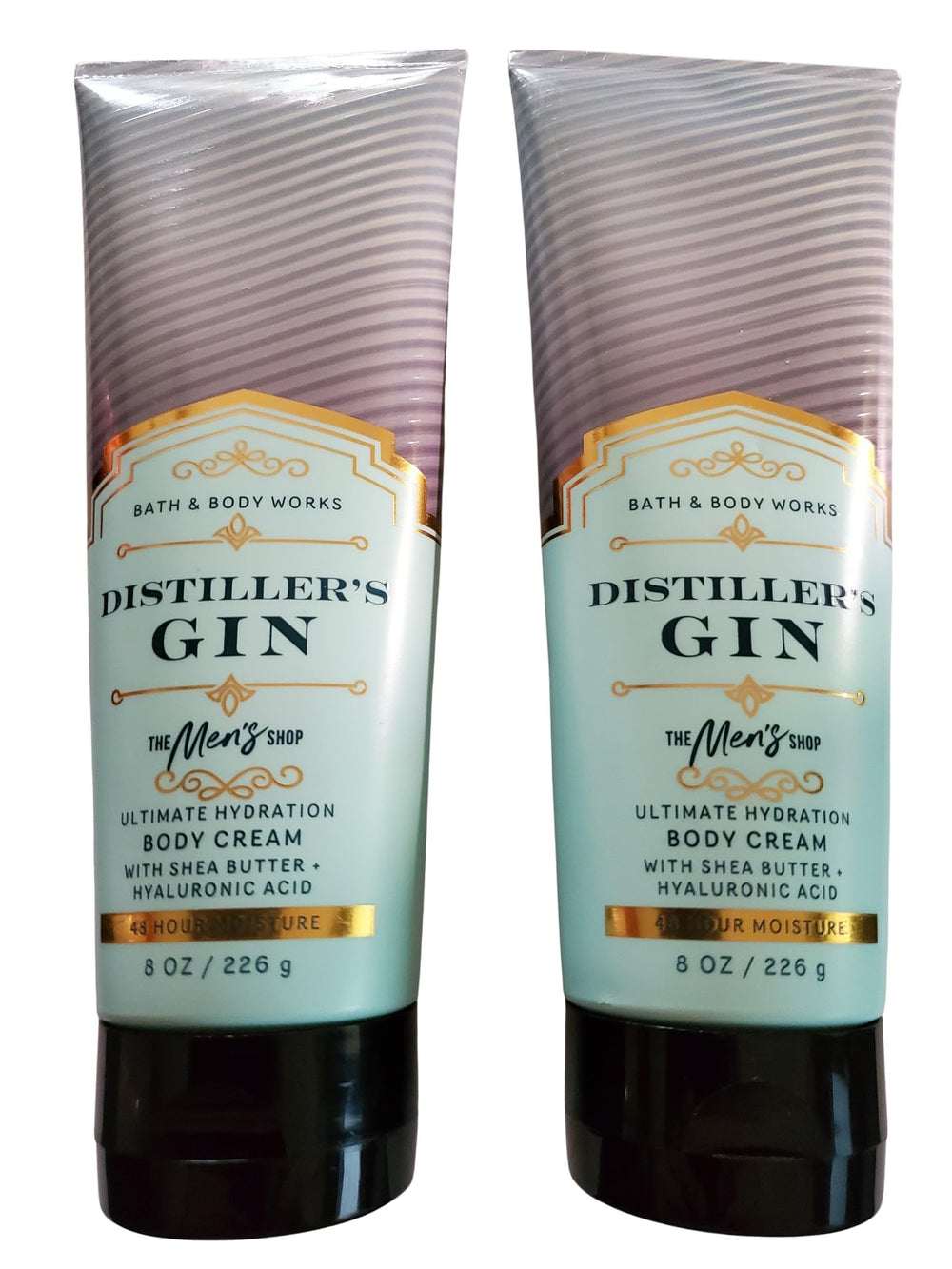 Bath & Body Works Men's Distiller's Gin cream front view, two-pack hydration.