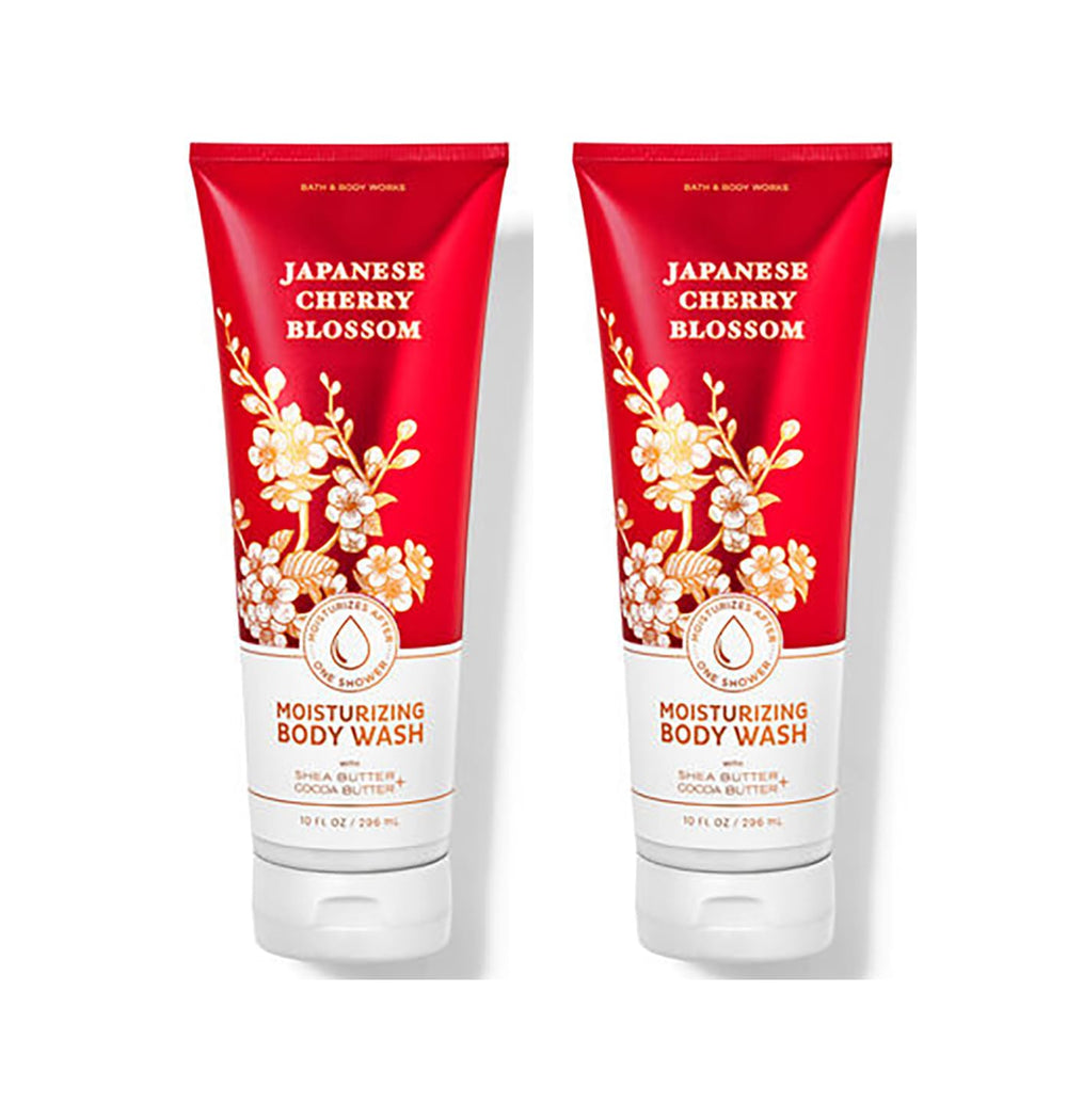 Bath & Body Works body wash bottle with Japanese Cherry Blossom scent and creamy lather