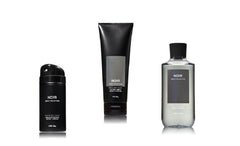 Bath & Body Works Noir packaging on display, signaling a premium grooming set for him.