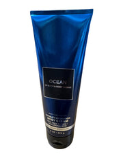 Bath and Body Works Ocean packaging with recycled plastic, eco-conscious bottle.