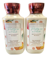 Bath & Body Works Pretty as a Peach lotion bottle for silky skin hydration.