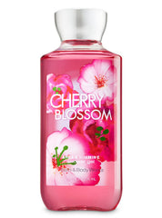 Bath & Body Works Shea & Vitamin E Shower Gel Cherry Blossom bottle pour for a refreshing cleanse.