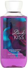Bath & Body Works Signature Dark Kiss shower gel bottle for long-lasting fragrance and soft skin