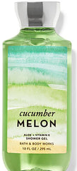 Bath & Body Works Signature Shower Gel in Cucumber Melon, refreshing lather that leaves skin feeling soft.