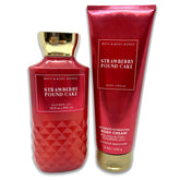Bath & Body Works Strawberry Pound Cake 2-pack front view, ideal for gifting or daily use.