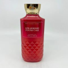 Bath & Body Works Strawberry Pound Cake body cream jar, rich hydration with vitamin E and aloe.