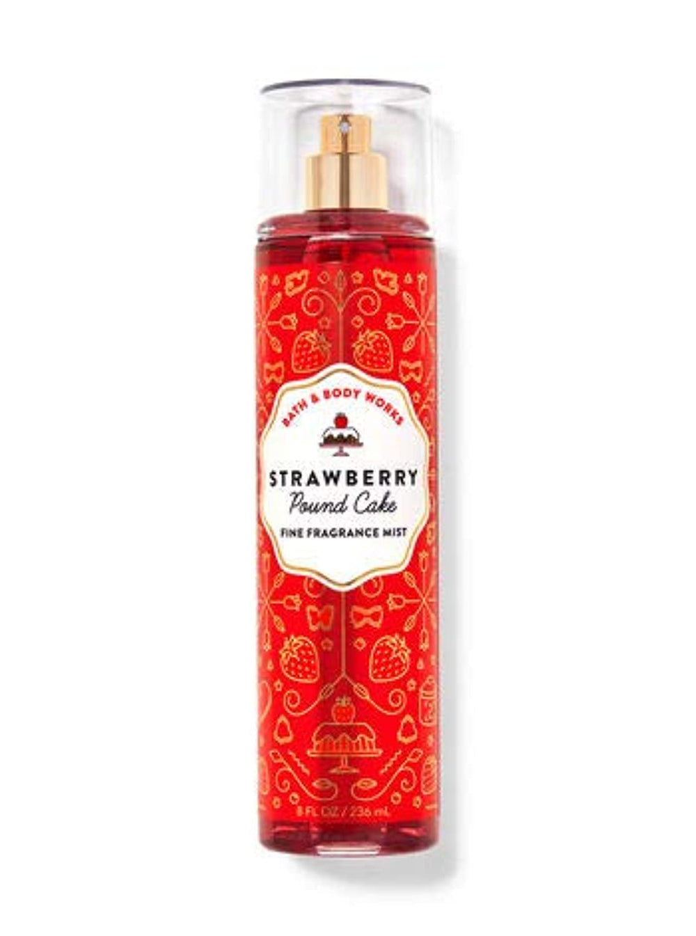 Bath & Body Works Strawberry Pound Cake Fragrance Mist bottle spray for a sweet, uplifting scent.