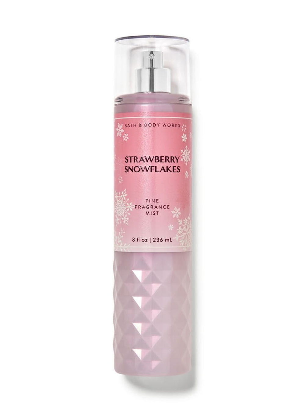 Bath & Body Works Strawberry Snowflakes bottle pour for a light, refreshing fragrance.