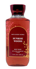 Sunrise Woods shower gel 2-pack by Bath and Body Works showcasing two bottles and seasonal design