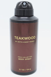 Bath & Body Works Teakwood deodorizing spray bottle, long-lasting fragrance for daily confidence.