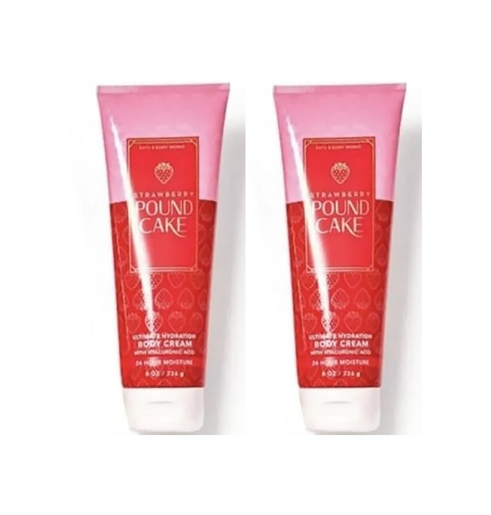 Bath & Body Works Ultimate Hydration Body Cream Strawberry Poundcake jar provides long-lasting hydration