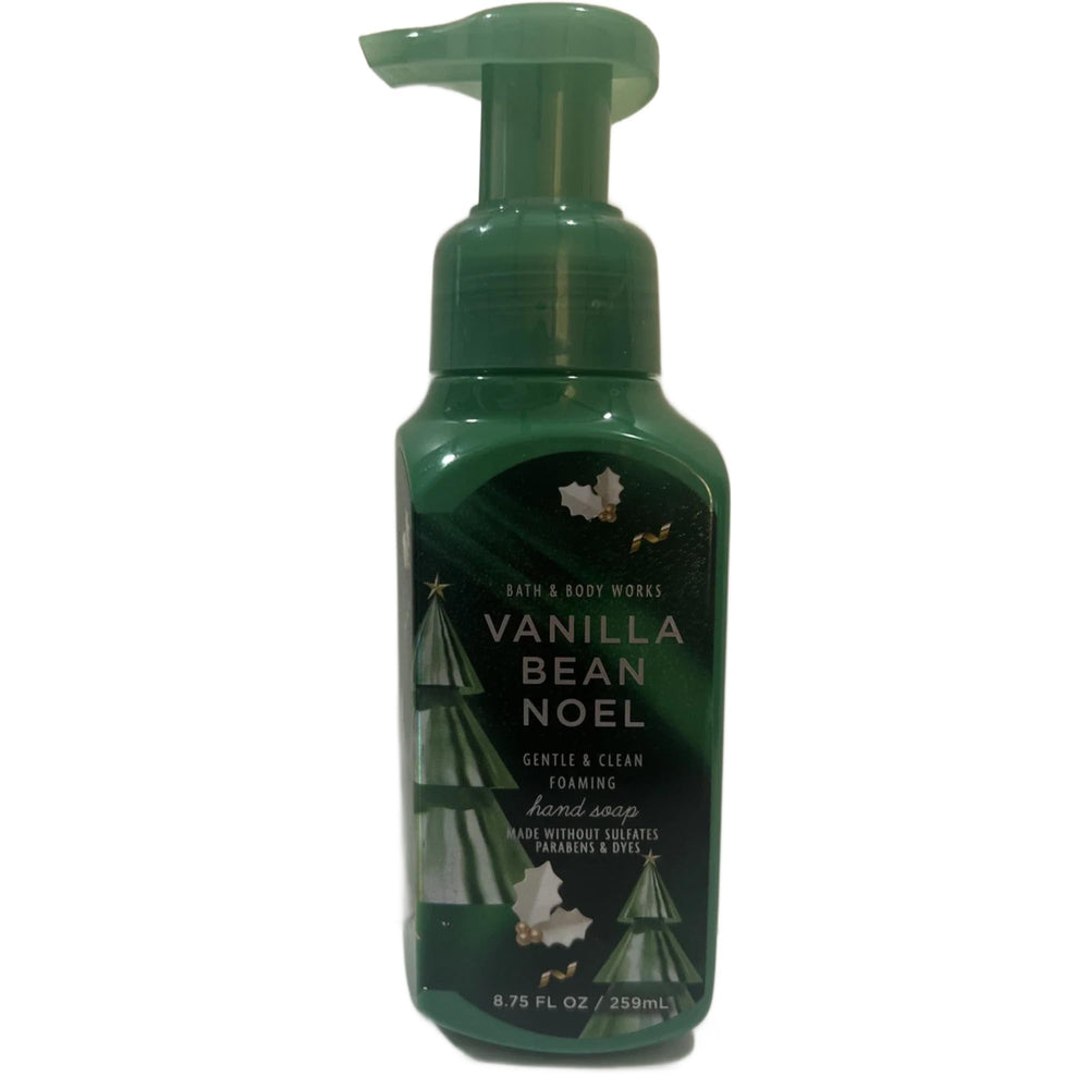Bath & Body Works Vanilla Bean Noel foaming hand soap bottle with creamy vanilla aroma.