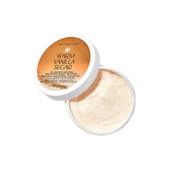 Bath and Body Works Warm Vanilla Sugar butter close-up reveals whipped texture and glow-enhancing shimmer.