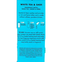 Bath & Body Works White Tea & Sage refill label on a large 32 oz bottle.