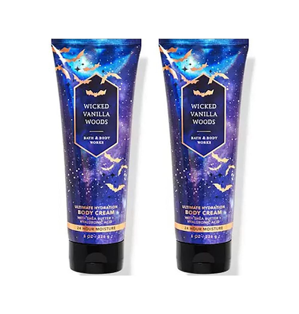 Bath & Body Works Wicked Vanilla Woods bottle offering all-day hydration