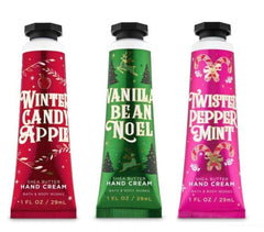 Bath & Body Works Winter Candy Apple hand cream, 1 oz bottle, nourishing care for dry hands.
