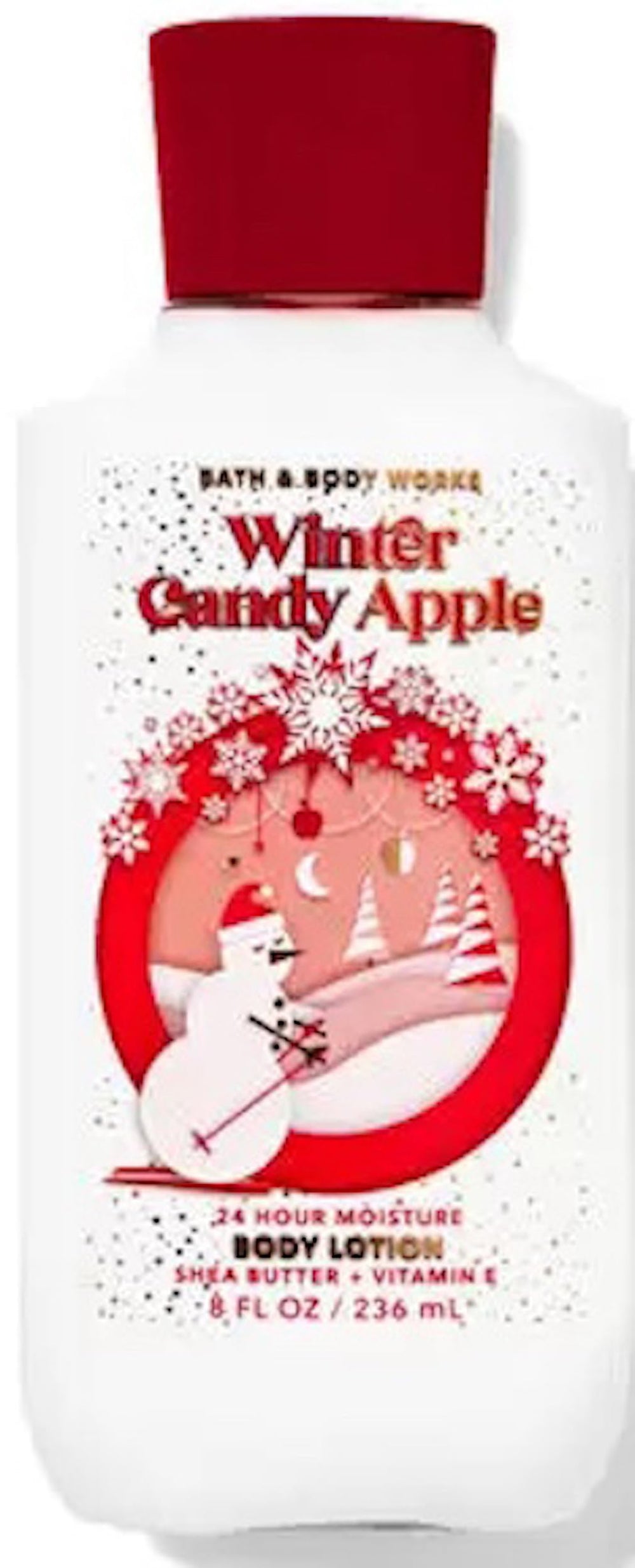 Bath & Body Works Wrapped in Sugar Soft Marshmallow lotion bottle, 8 oz, for 16 hours of moisture.