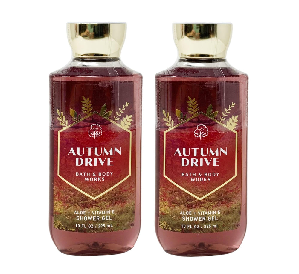 Bath & Body Works Autumn Drive shower gel bottle 10oz for refreshing cleanse and fragrance.