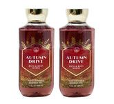 Bath & Body Works Autumn Drive shower gel bottle 10oz for refreshing cleanse and fragrance.