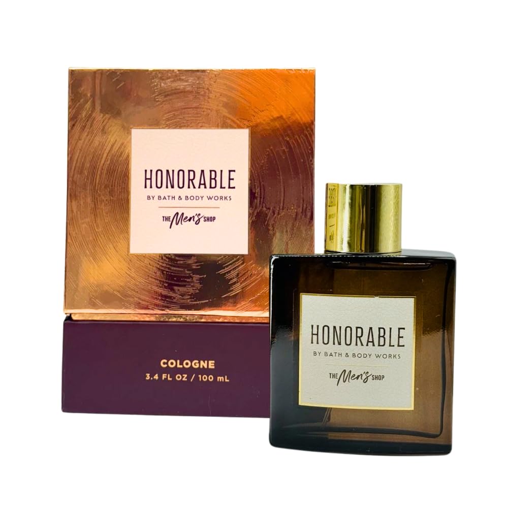 Bath & Body Works Honorable bottle—front view with leather and pear notes.