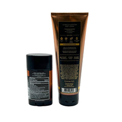 Fragrance note label showcases mahogany, black teakwood, lavender scent profile