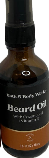 Bath & Body Works Men's Daily Beard Oil bottle with coconut oil for softer beard