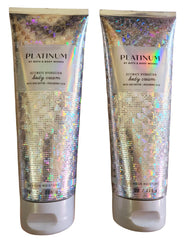 Bath & Body Works Platinum Ultimate Hydration Body Cream bottle in a two-pack, offering silky moisture