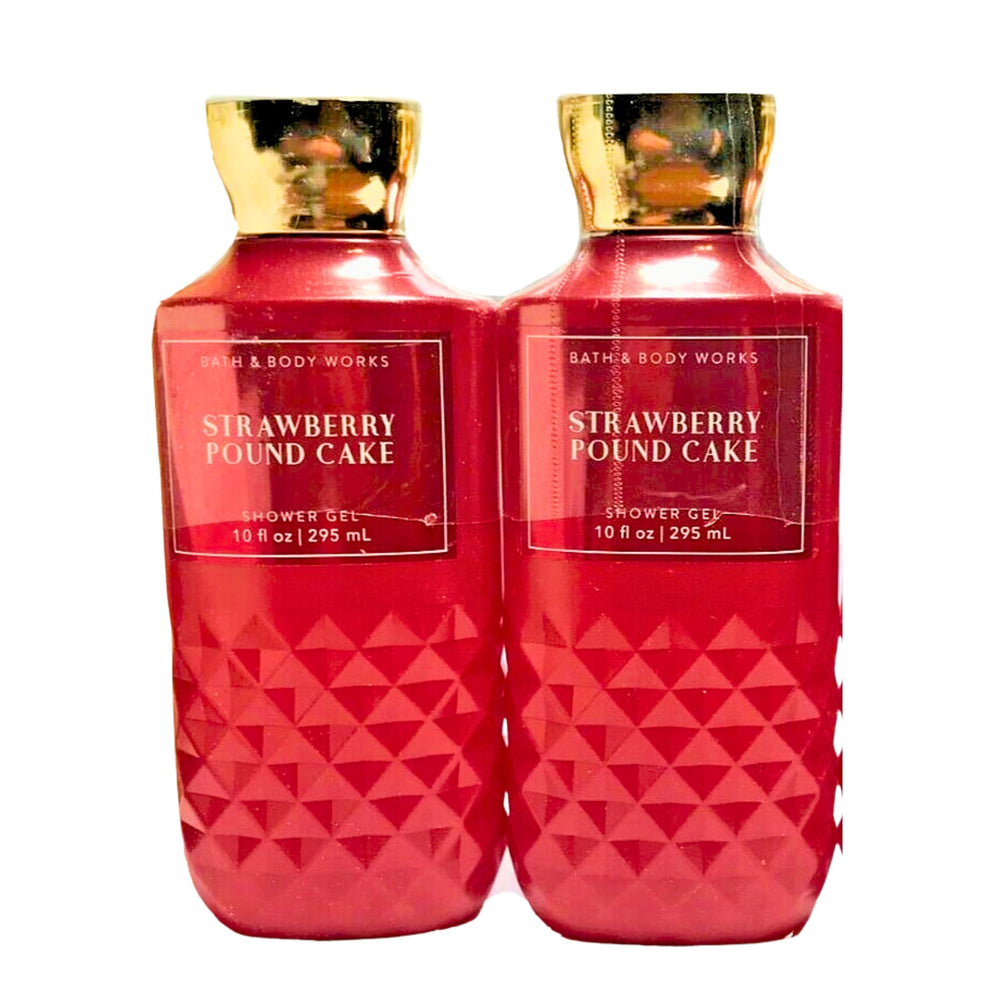 Bath & Body Works Strawberry Pound Cake shower gel 2-pack for daily gentle cleansing with dessert-inspired fragrance.