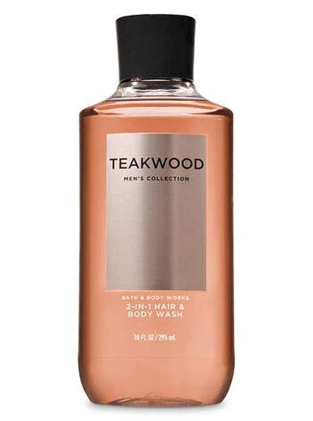 Bath & Body Works Teakwood 2-in-1 bottle highlighting a woodsy daily cleanse.