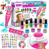 BATTOP kids nail art kit with dryer for quick-dry at-home salon play