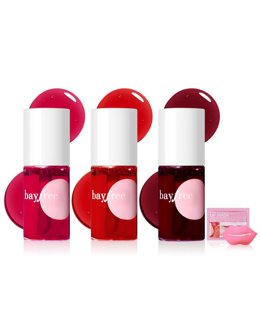 Bayfree Lip Tint Stain Set in a compact case for portable color.