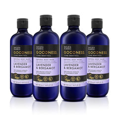 Baylis & Harding Goodness Sleep bottle front with lavender and bergamot label