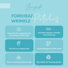 Bayside Forehead Wrinkle Patches in use on forehead for subtle smoothing