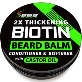 BBS Best Beard Stuff Biotin Balm bottle pour for precise application in grooming routine