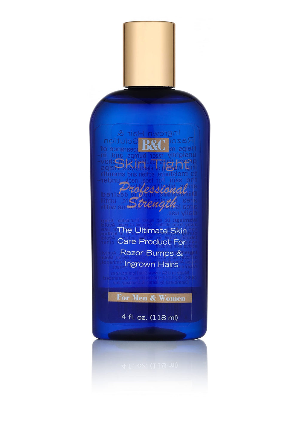 BC Skin Tight professional 4oz bottle with pump for razor bumps and smoother skin.
