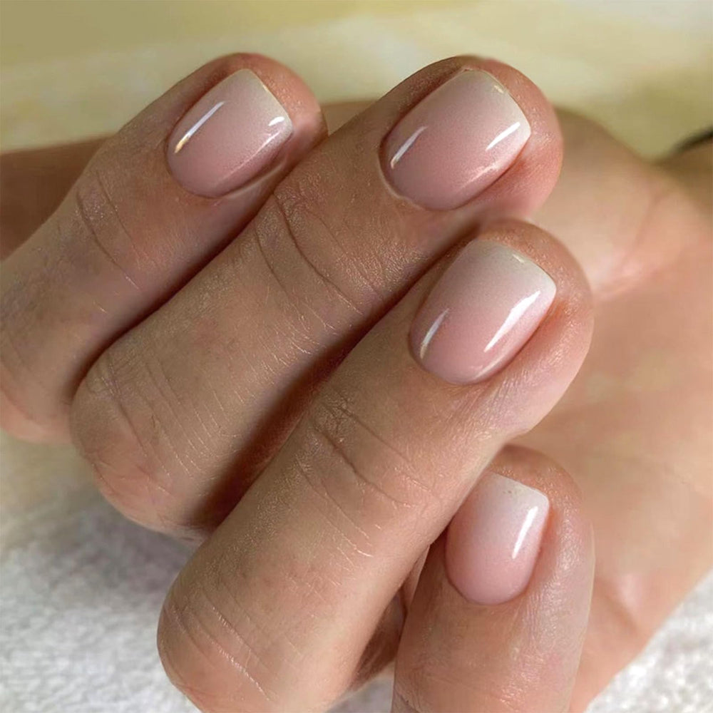 BDKAIWU short nails square nude ombre pack for quick at-home manicure.