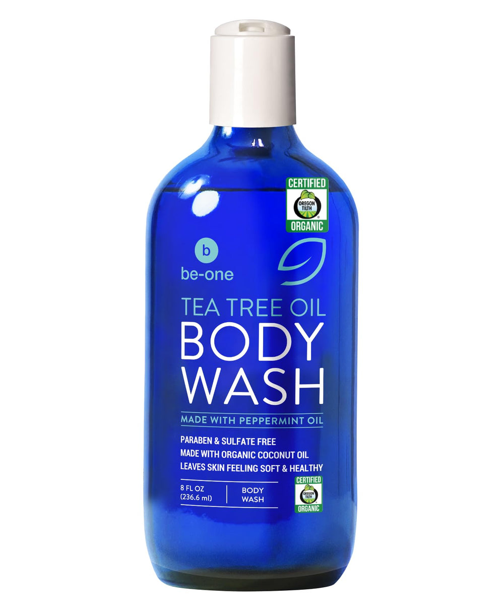 Be-One Organics Tea Tree Body Wash bottle ready for daily cleansing